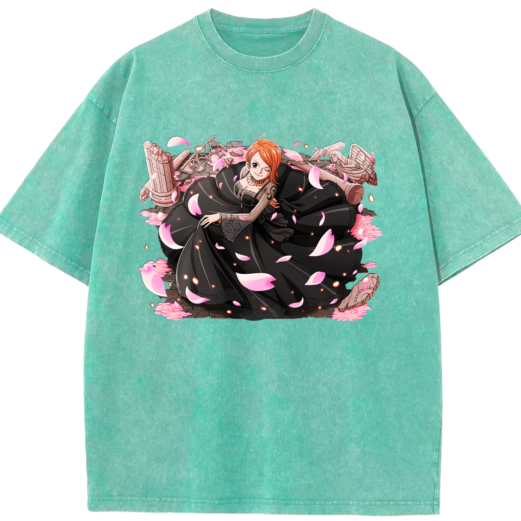 ワンピース ナミ ONE PIECE Nami 綿100% ヴィンテージ風 半袖Tシャツ（フロントプリント）